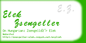 elek zsengeller business card